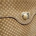 Image of Vtg. Gucci Tan "G" Square Monogram Clutch