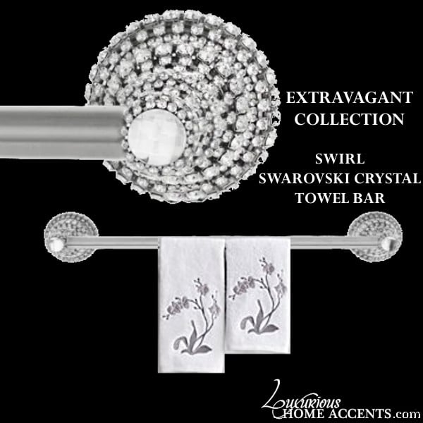 Towel bar discount with crystal accents