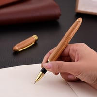 Ambassador Style Luxury Gold and Bamboo Wood Work Pen.