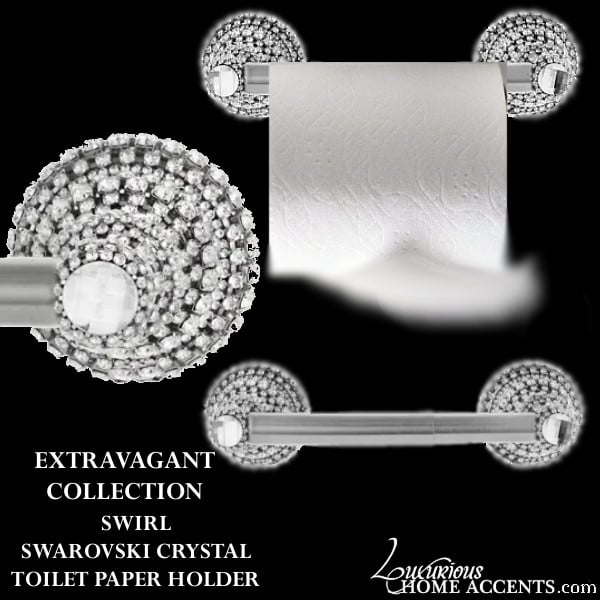 Image of SWIRL Swarovski Crystal Toilet Paper Holder