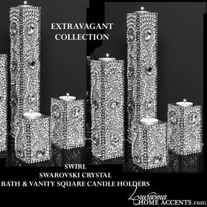 Image of SWIRL Swarovski Crystal Candle Holders