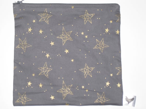 Image of Golden stars on grey - large (5G ready!)