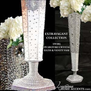 Image of SWIRL Swarovski Crystal Flower Vase