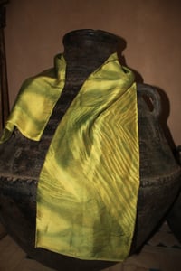 Image 2 of Shibori / Green / Indigo / Silk scarf