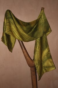 Image 4 of Shibori / Green / Indigo / Silk scarf