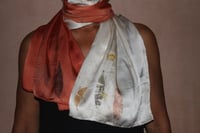 Image 2 of Red / White / Eucalptus / Silk scarf 