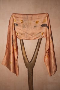 Image 2 of Pink / Eucalyptus / Ecoprint / Silk scarf