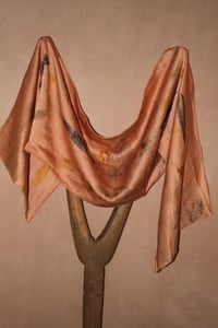 Image 1 of Pink / Eucalyptus / Ecoprint / Silk scarf