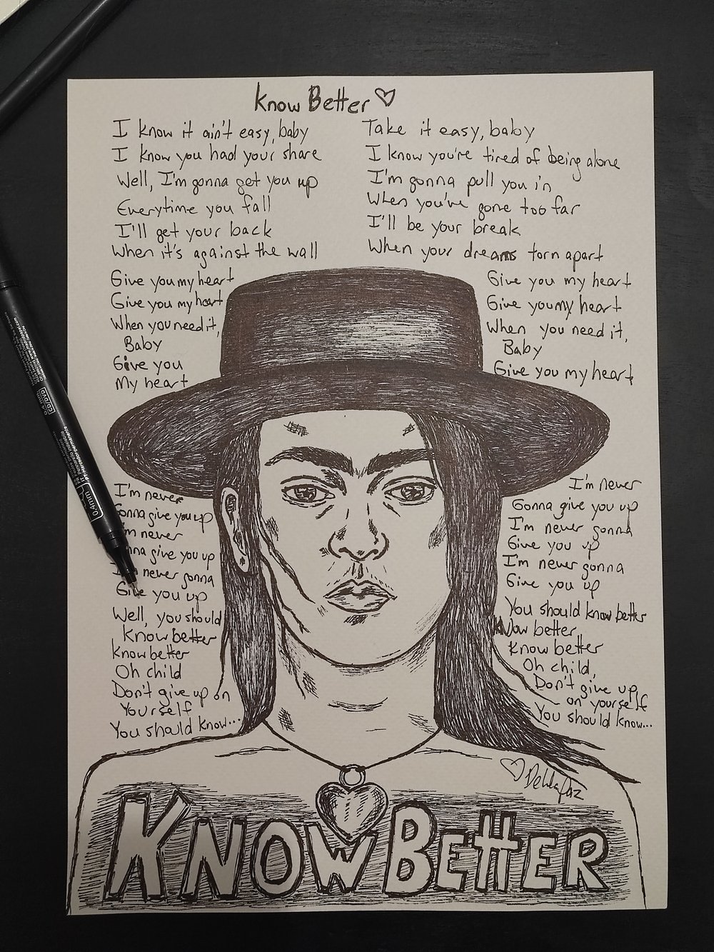 Handwritten Lyric/drawing sheet - LIMITED TIME ONLY