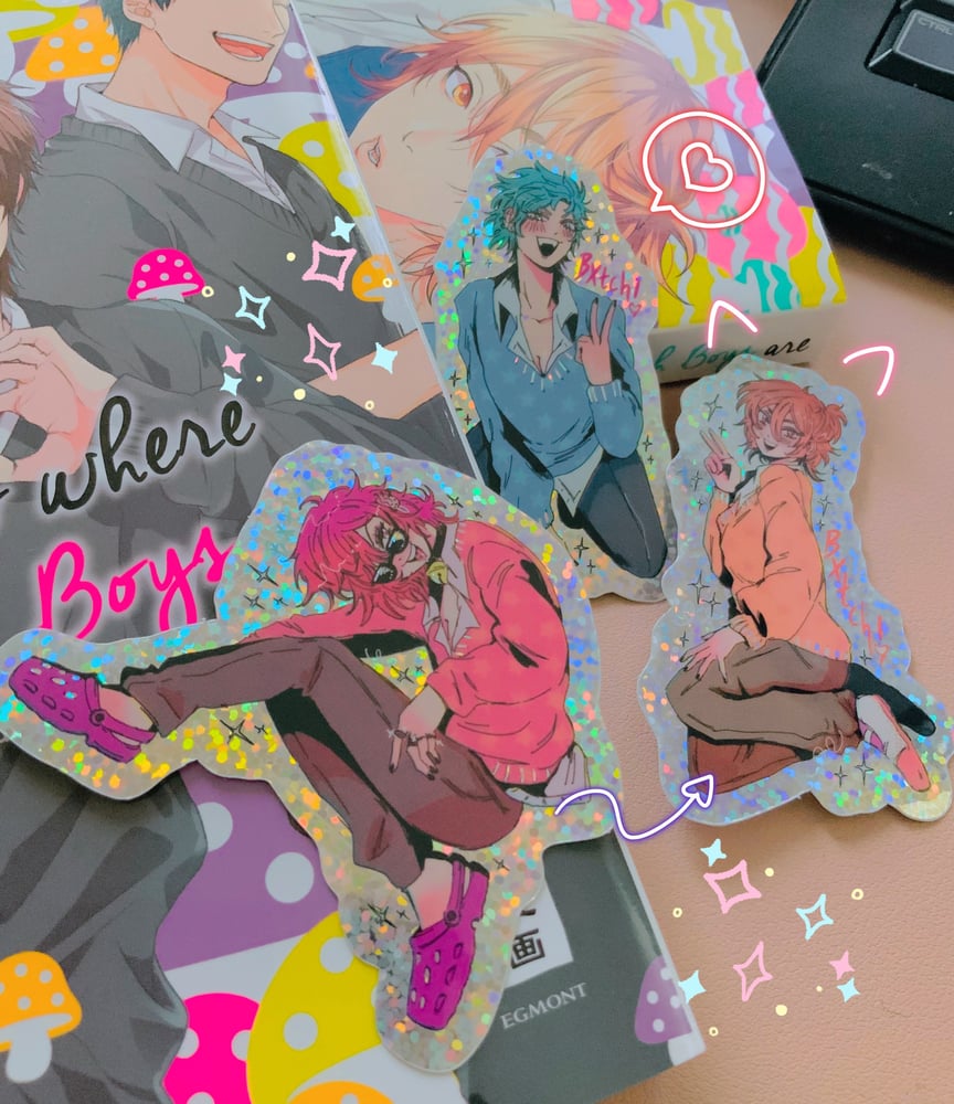 Image of Yarichin B✦tch Club 8cm glitter holo stickers