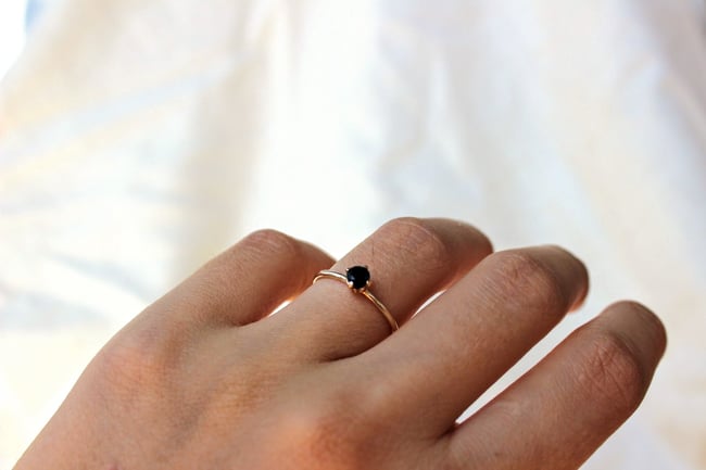 Small Stone Ring Onyx Hannah Co Jewellery