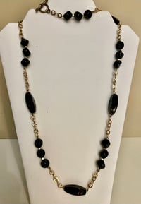Image 2 of Black Onyx necklace on gold chain
