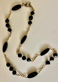 Image 1 of Black Onyx necklace on gold chain