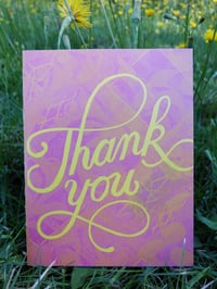 Pink + Yellow Font Thank You | A2 Greeting Card
