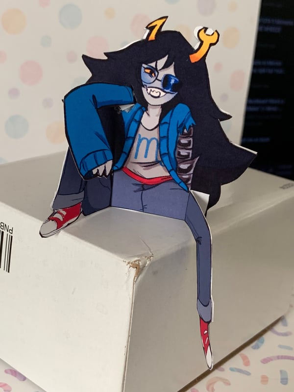 Image of Printable DIY sitting Vriska Homestuck paper craft