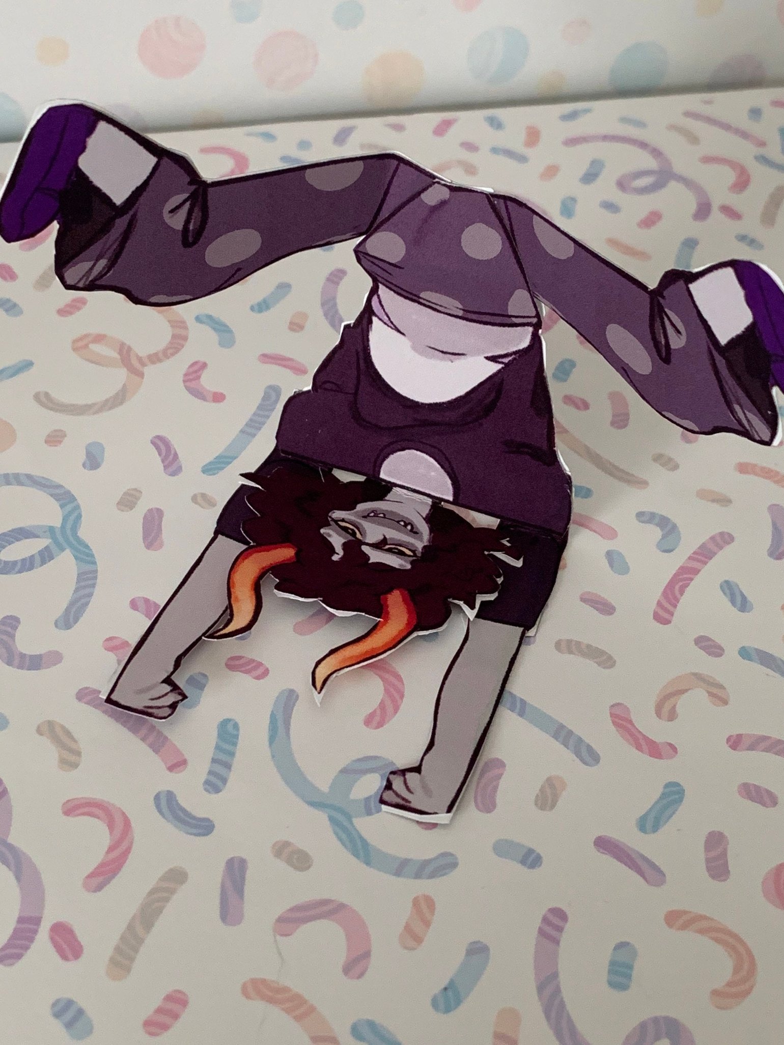 Image of Printable DIY sitting Gamzee Homestuck paper craft