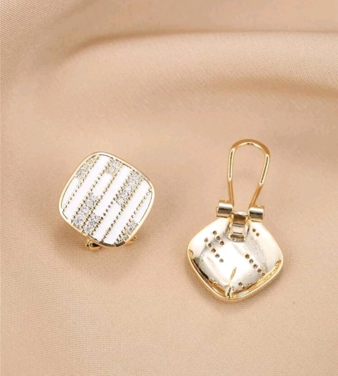 Image of Zircon and Enamel Earrings