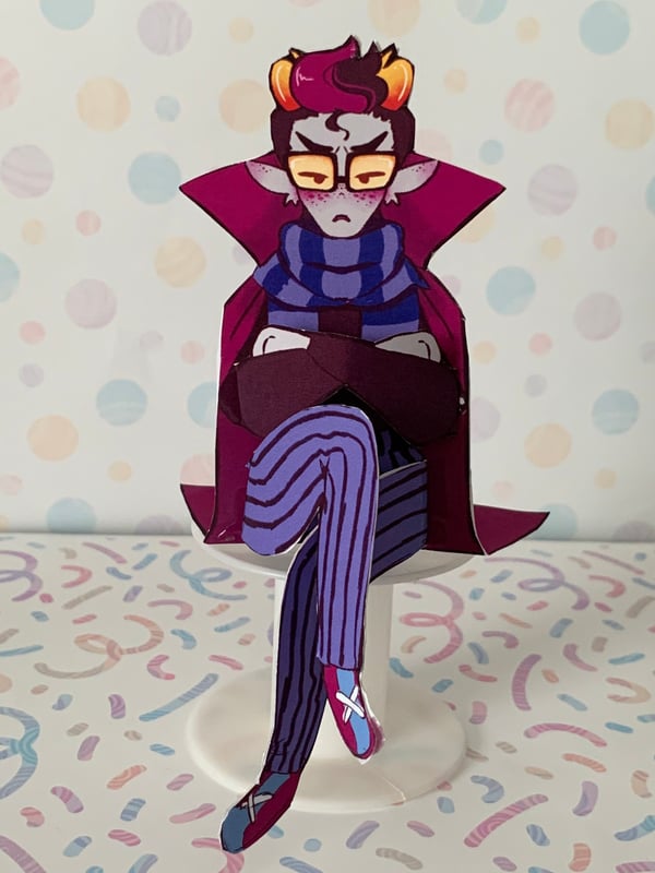 Image of Printable DIY sitting Eridan Homestuck paper craft