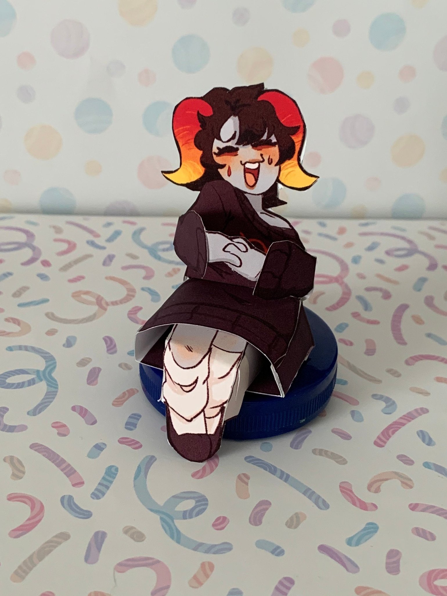 Image of Hiveswap Friendsim Digital printout Chixie Roixmr sitting Papercraft