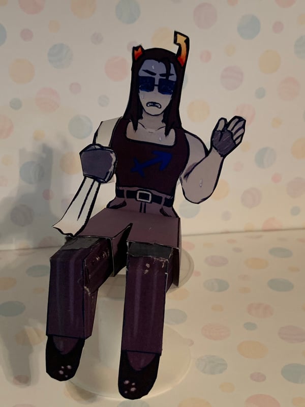 Image of Printable DIY sitting Equius Homestuck paper craft