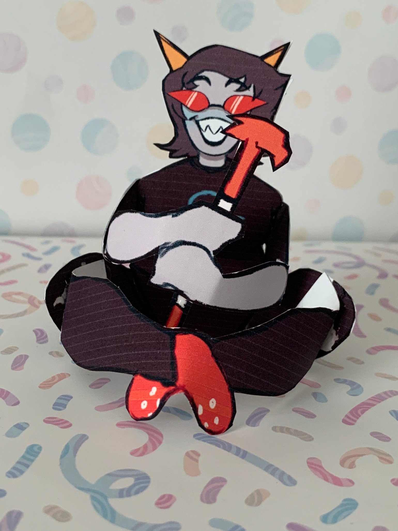 Image of Printable DIY sitting Terezi Homestuck paper craft