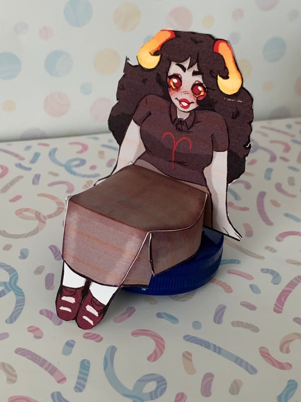 Image of Printable DIY sitting Aradia Homestuck paper craft