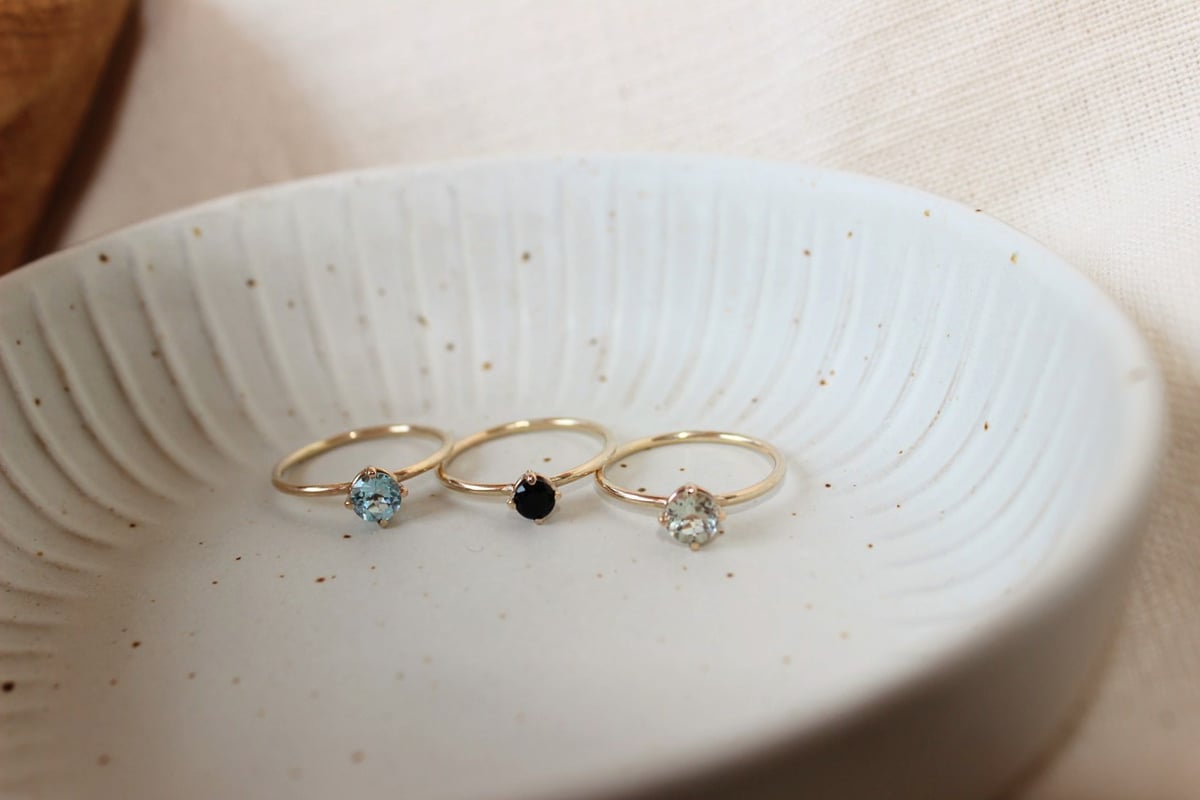 Small hot sale stone rings