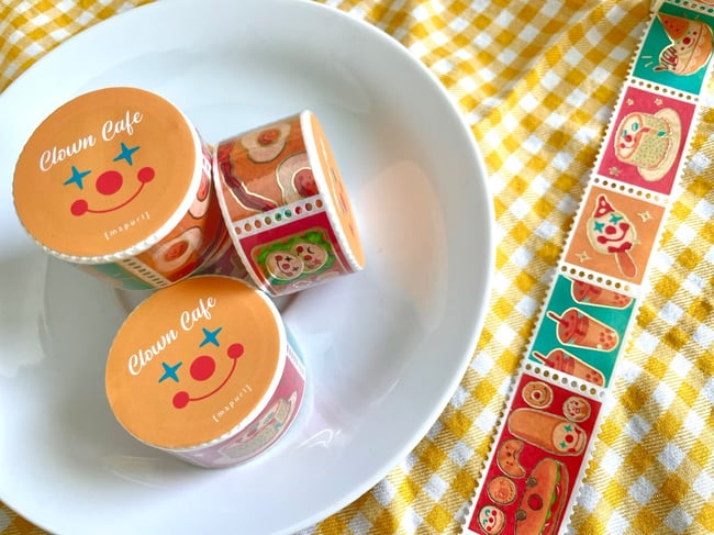 Clown Cafe Gold Foil Stamp Washi