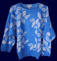 Image 1 of Blue leaf batwing sweater