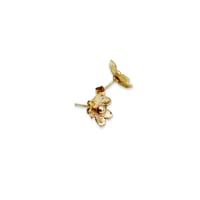 Image 1 of Daisy Earrings 10k Solid Gold with 24k gold studs and backs
