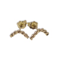 Image 1 of 14k Solid Gold Braided Stud, Braided Gold, Minimal Jewelry, Solid Gold Studs, Earrings