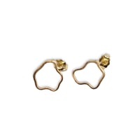 Image 1 of 14k Solid Gold Puddle Stud, Minimal Jewelry, Solid Gold Studs, Earrings