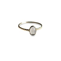 Image 1 of Moonstone 14k Solid Gold Stackable Yellow Gold Ring