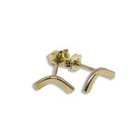 Image 1 of 14k Solid Gold Angle Studs, Minimal Jewelry, Solid Gold Studs, Hypoallergenic