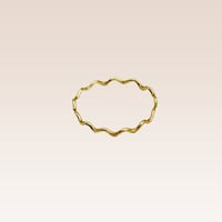 Image 2 of Solid 14k Gold Wavey Stackable Ring