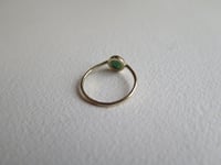 Image 3 of Genuine Jade Cabochon 14k Yellow Gold Hand Made Solid Gold Stackable Minimalist Ring