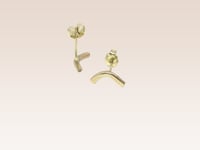 Image 2 of 14k Solid Gold Angle Studs, Minimal Jewelry, Solid Gold Studs, Hypoallergenic