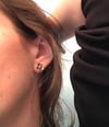 Daisy Earrings 10k Solid Gold with 24k gold studs and backs