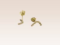 Image 2 of 14k Solid Gold Braided Stud, Braided Gold, Minimal Jewelry, Solid Gold Studs, Earrings
