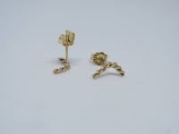 Image 3 of 14k Solid Gold Braided Stud, Braided Gold, Minimal Jewelry, Solid Gold Studs, Earrings