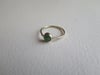 Genuine Jade Cabochon 14k Yellow Gold Hand Made Solid Gold Stackable Minimalist Ring