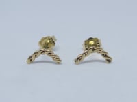 Image 5 of 14k Solid Gold Braided Stud, Braided Gold, Minimal Jewelry, Solid Gold Studs, Earrings