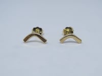 Image 4 of 14k Solid Gold Angle Studs, Minimal Jewelry, Solid Gold Studs, Hypoallergenic