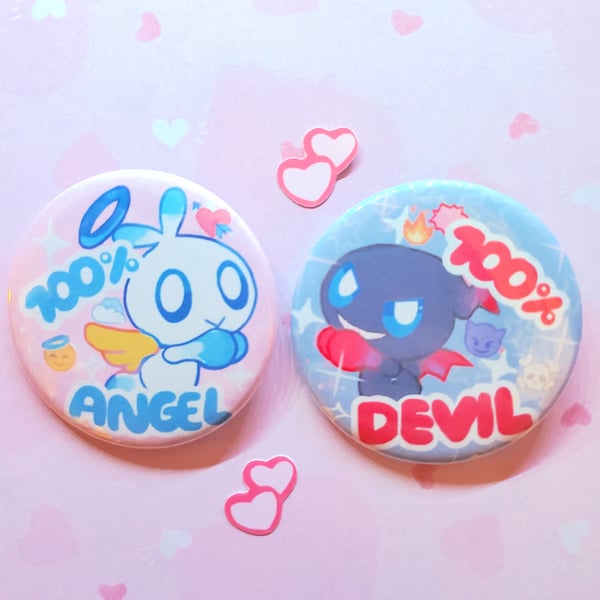 Image of angel devil chao buttons