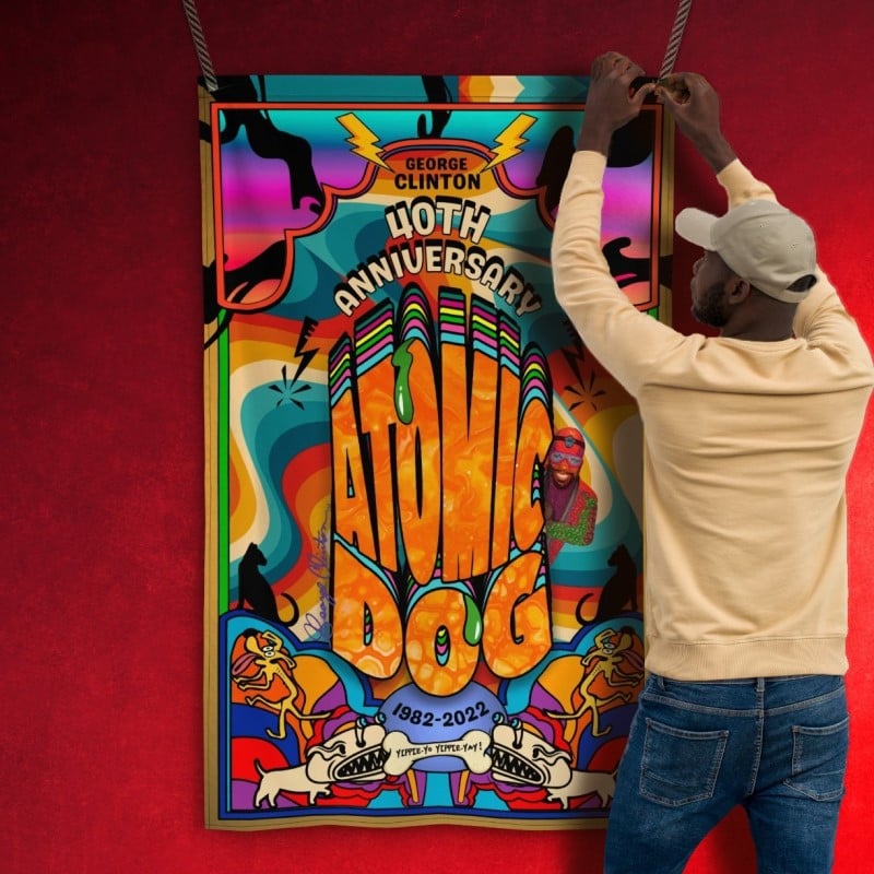 Atomic Dog 40th Anniversary Commemorative Poster Banner | pfunkpower