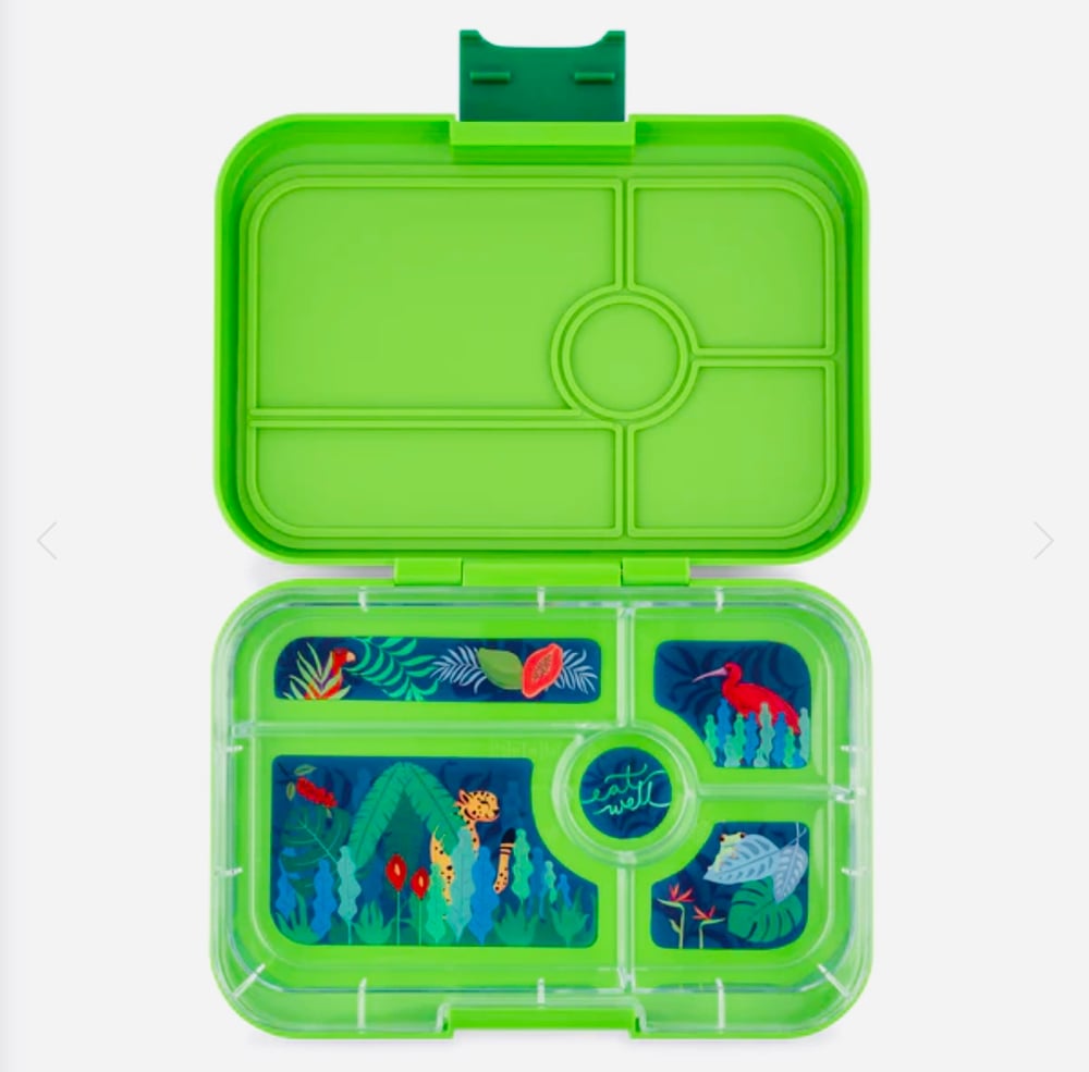 Yumbox Tapas Bento Box 5 Compartments Greenwich Green Jungle Tray