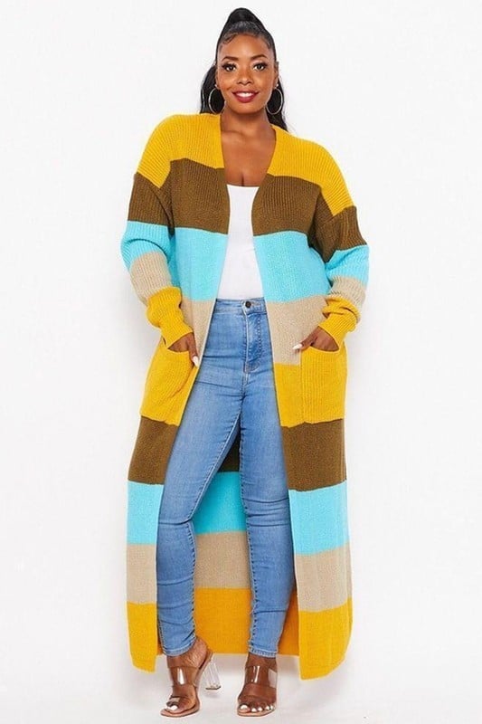 Image of Long Cardigan (Multi Brown)