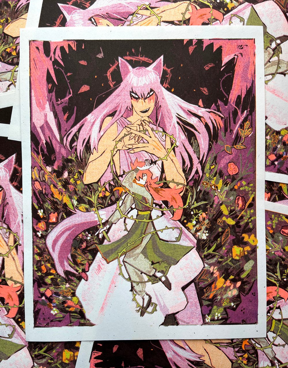Image of Kurama and Hiei Risographs