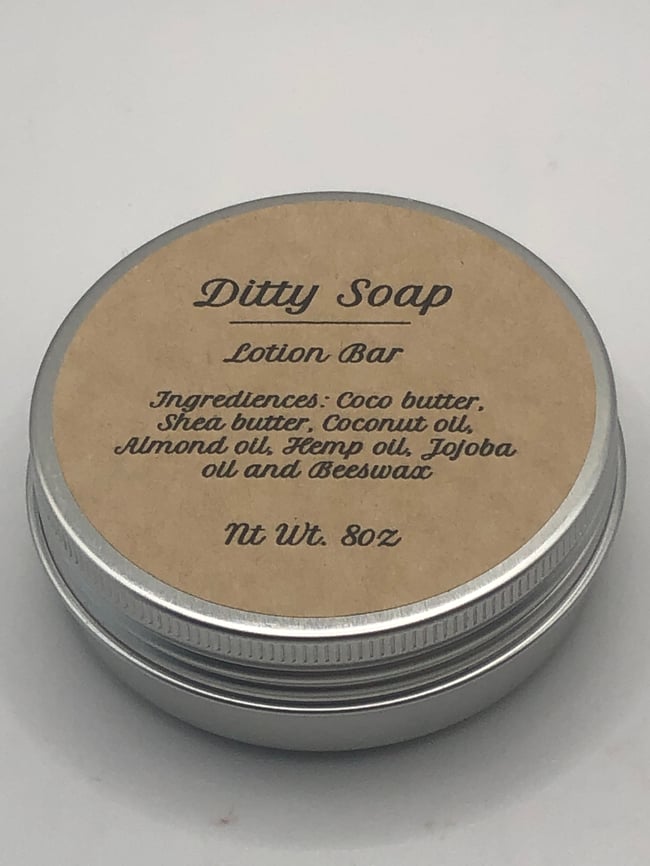 Lotion Bar with Metal Tin / Coconut