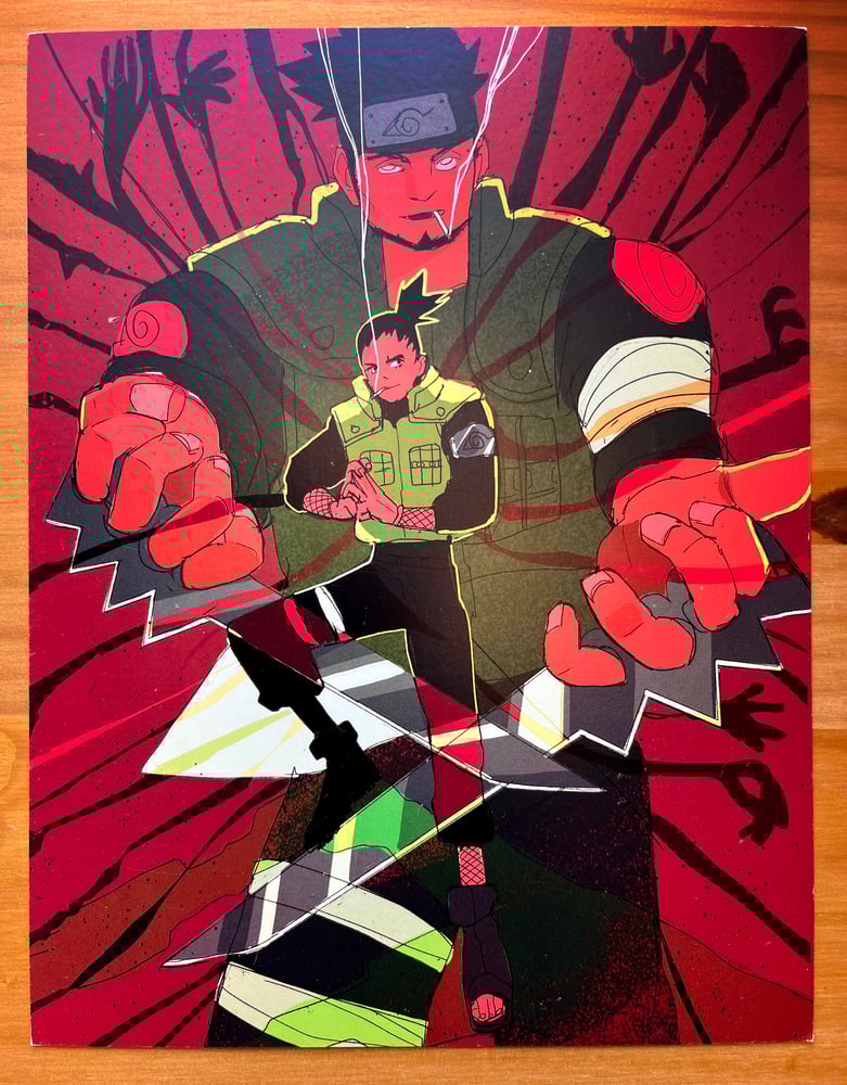 Image of Shikamaru and Asuma Print